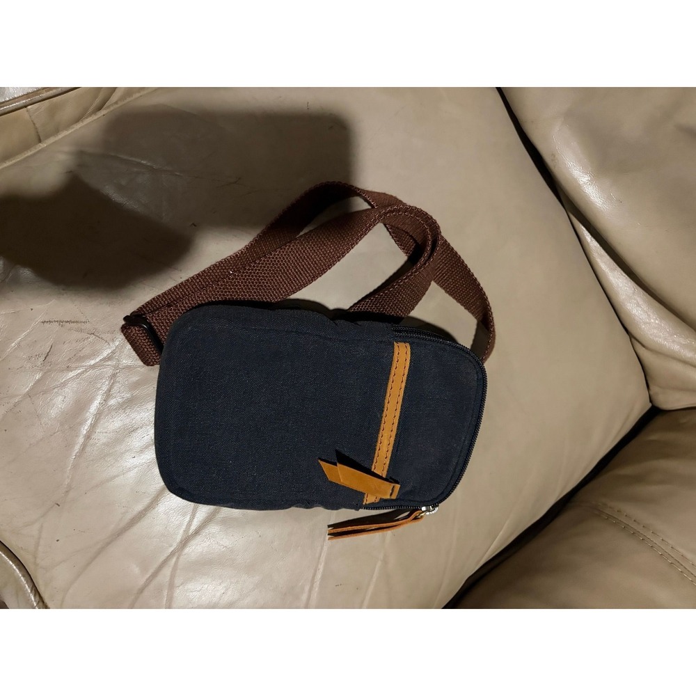 Black Unisex RM Canvas Crossbody Bag with Leather Accents